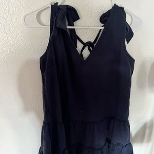 Blue ruffle tie dress